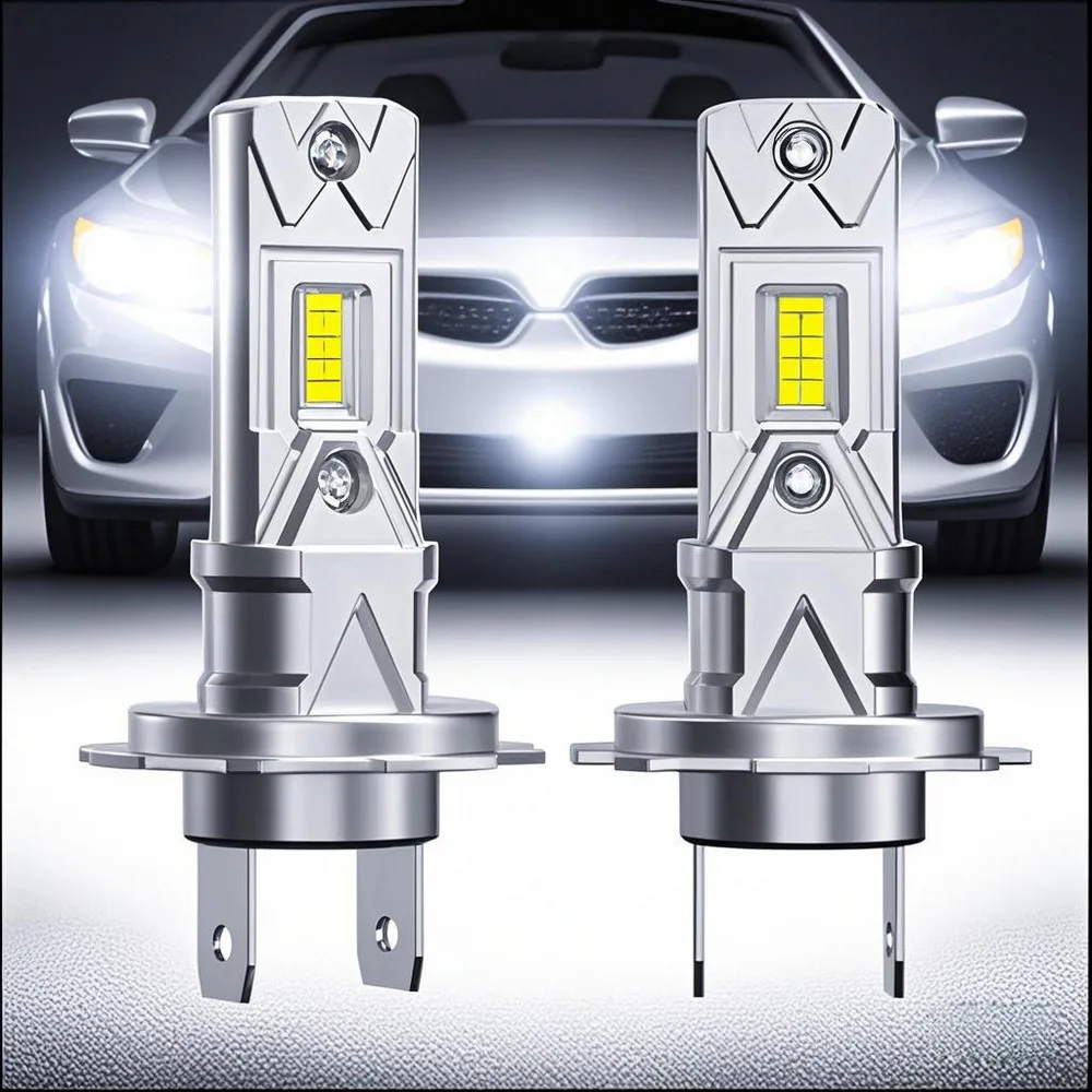 H4 Direct Plug-in LED Headlight Fanless High-Power Car Headlamp LED Headlamp Without Fan H7