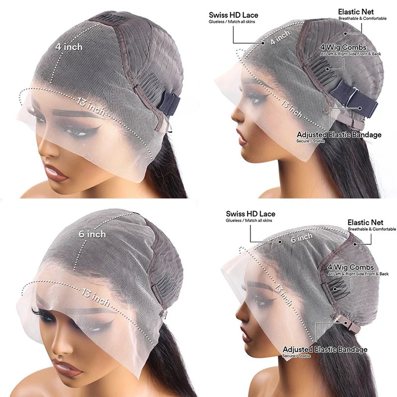 Peluca de encaje transparente hd para mujer, cabello humano rizado de 13x6, peluca Frontal de onda de agua profunda suelta prearrancada de 30 y 40 pulgadas