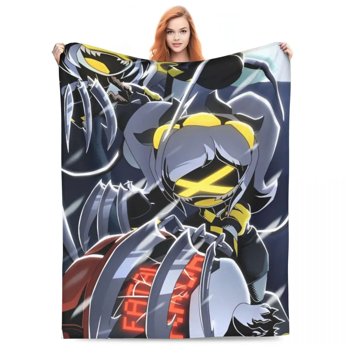 Robot Murder Drones V Uzi Warm Soft Blanket Travel Plush Throw Blanket Funny Home Decor Flannel Bedspread Sofa Bed Cover