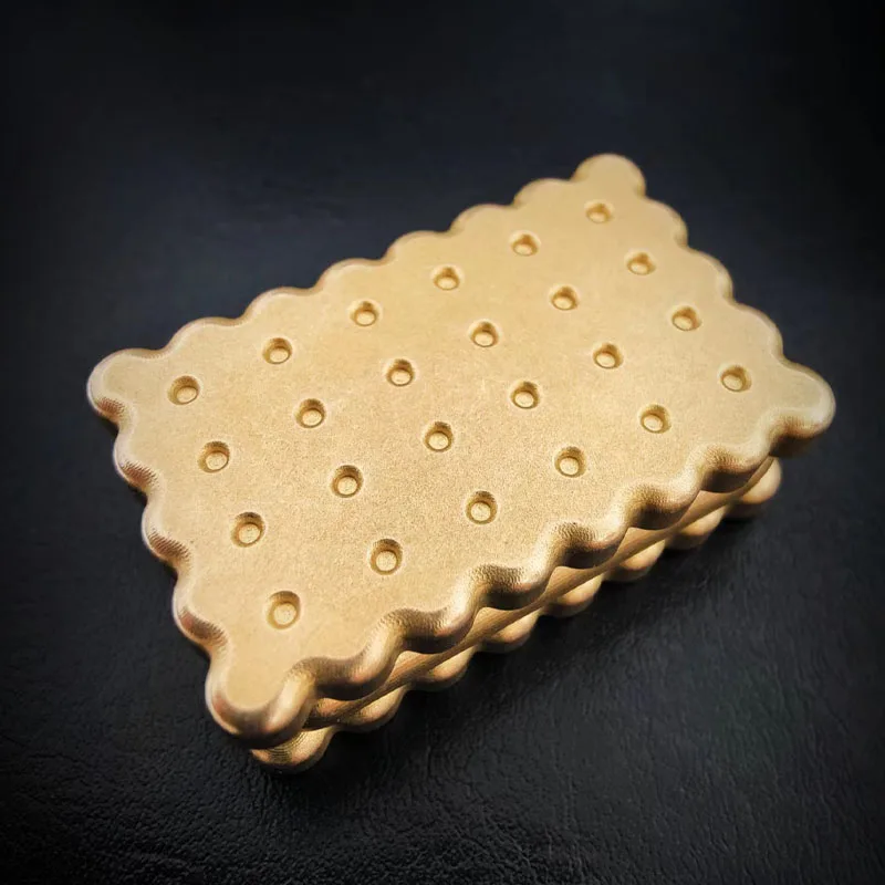 Lee Orange Cookie Push suwak kanapka biszkoptowe trzy warstwy w górę i w dół zabawki na palec Relief Jouet antystresowy Fidget Spinner