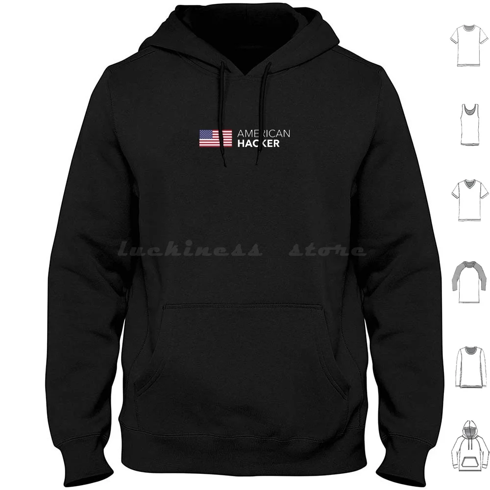 American Hacker Hoodie cotton Long Sleeve American Hacker Hack American America Usa Flag Usa Flag Hacker Security Cyber Crack