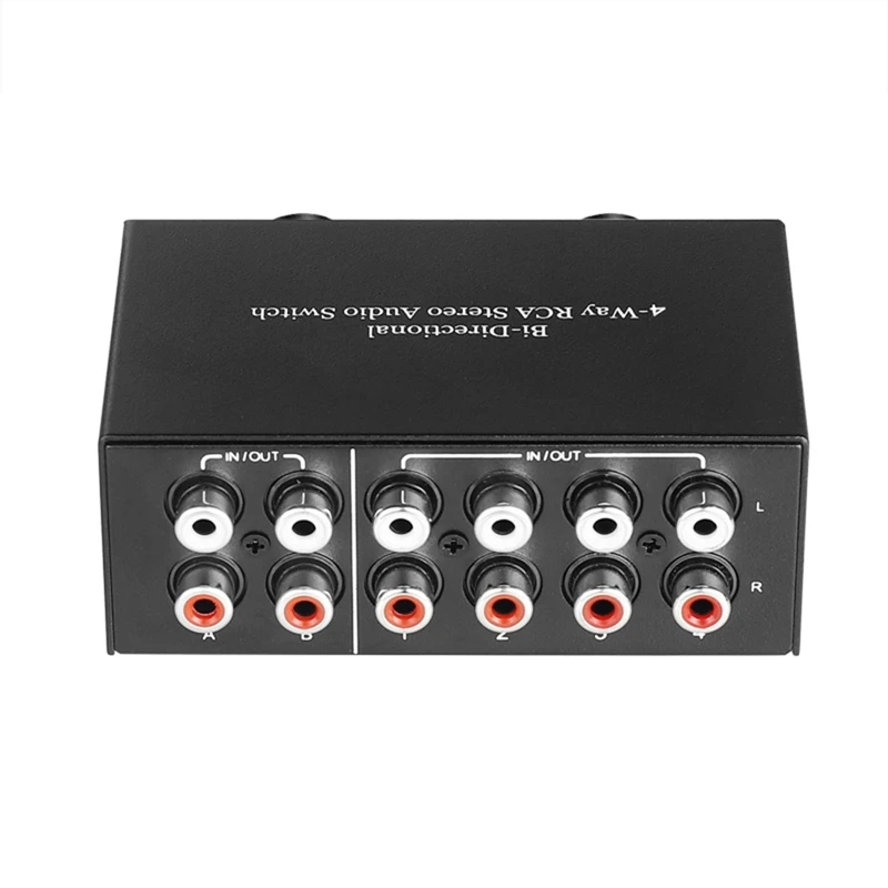 

4 Way Bi-Directional RCA Stereo Audio Switch 2 In 4 Out Or 4 In 2 Out L/R Jack Sound Channel R/L Stereo Switcher