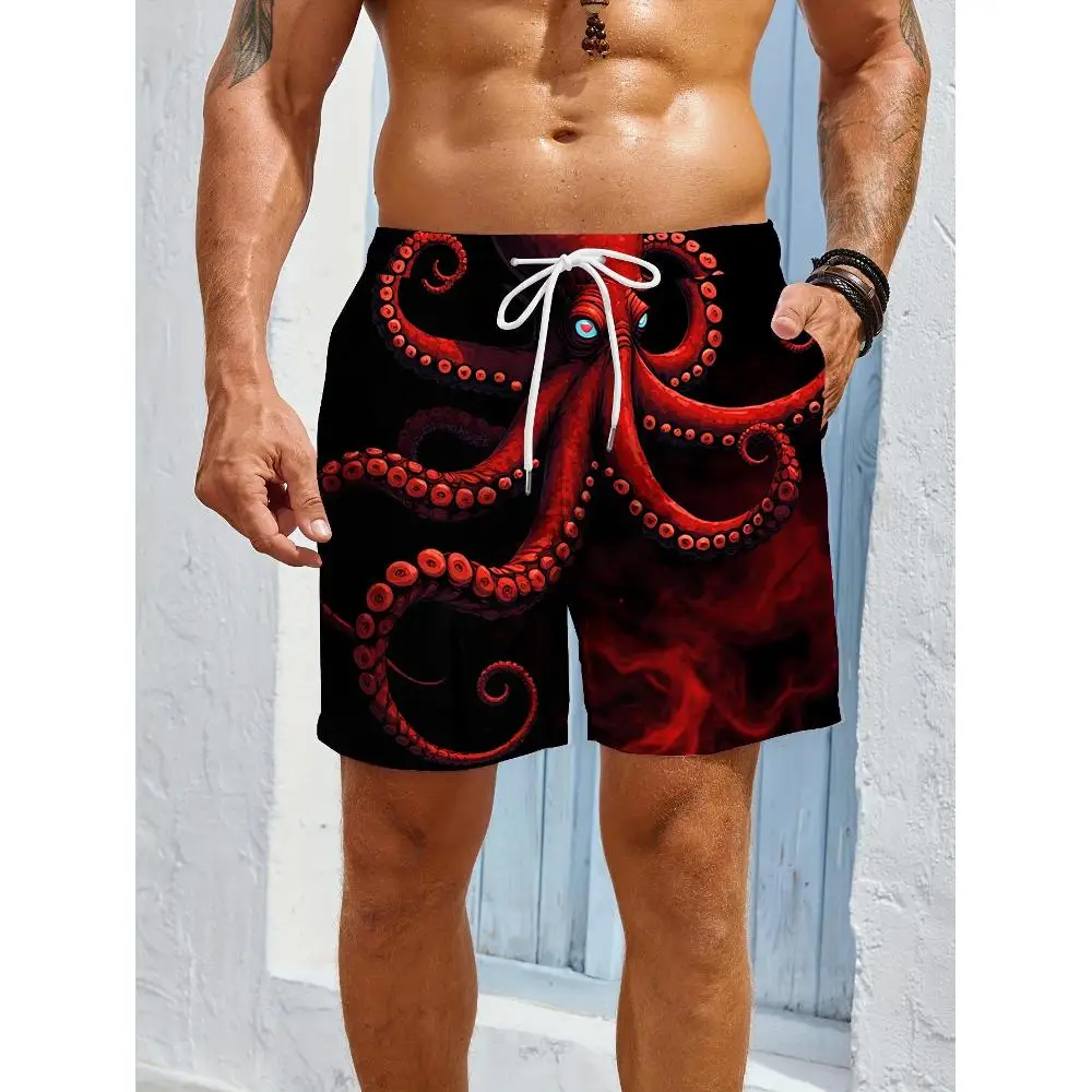 

1pcs Men's Short swim trunks2026 Summer 3D Printed Short sleeve Quick drying Training pants Polyester running Breathable