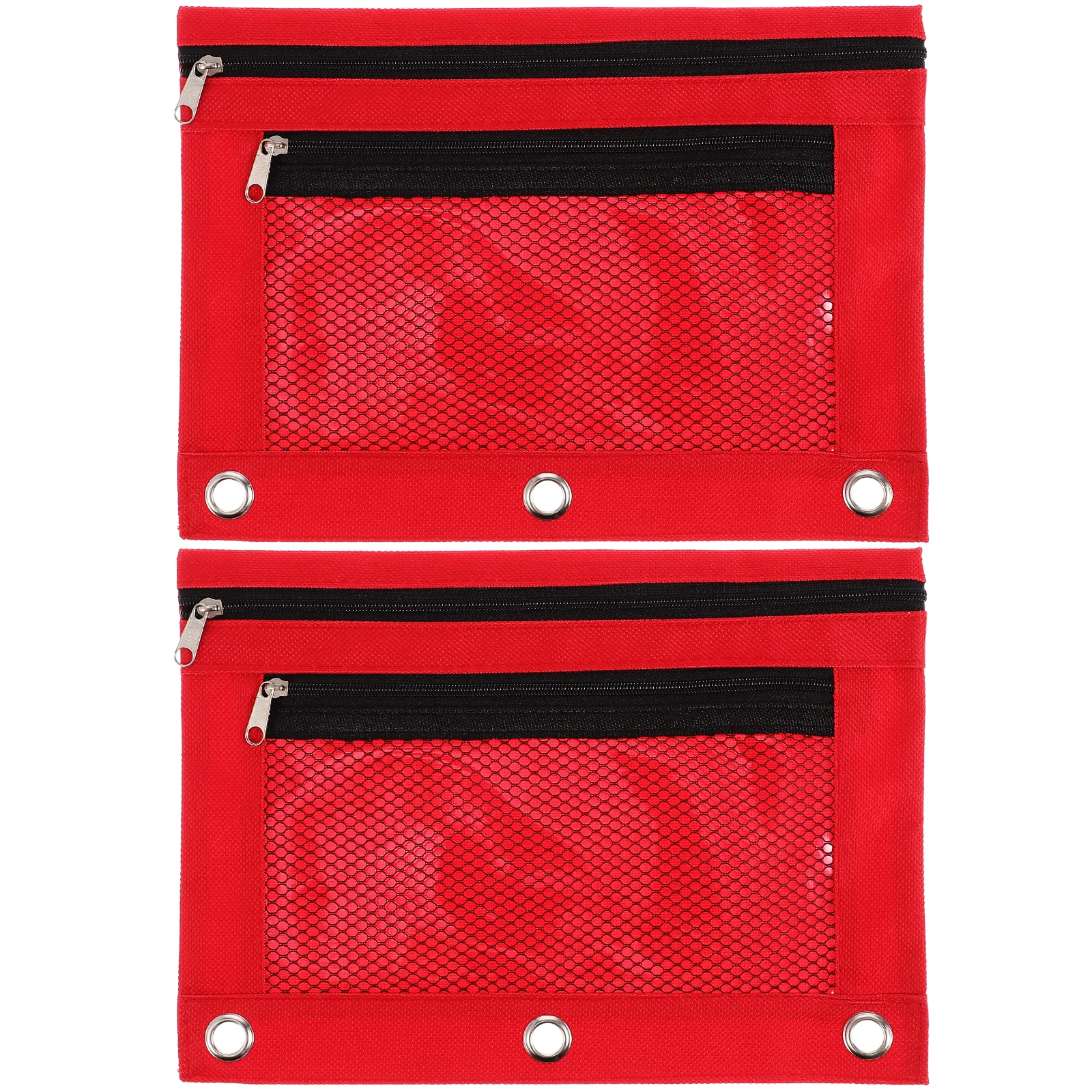 2Pcs Binder Bleistift Beutel Zipper Bleistift Fällen Drei-Löcher Stift Taschen Große Kapazität Büro Liefert Schreibwaren Lagerung veranstalter