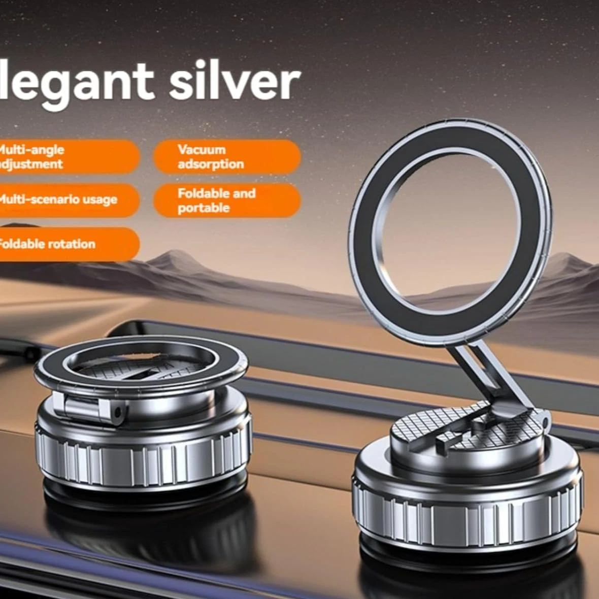 Autotelefonhalterung für Magsafe, 360-Grad-Drehung, Armaturenbrett, Vakuum, magnetisch, faltbar, Saugnapf, Handyhalterung für alle Smartphones