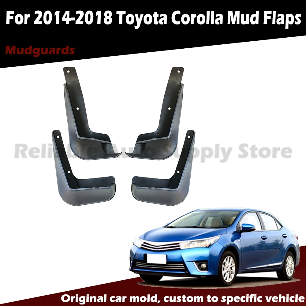 

Suitable for 2014-2018 Toyota Corolla Tire Mudguard Soft Rubber Material Mudguard, Set of 4 No-Drill Splash Guards