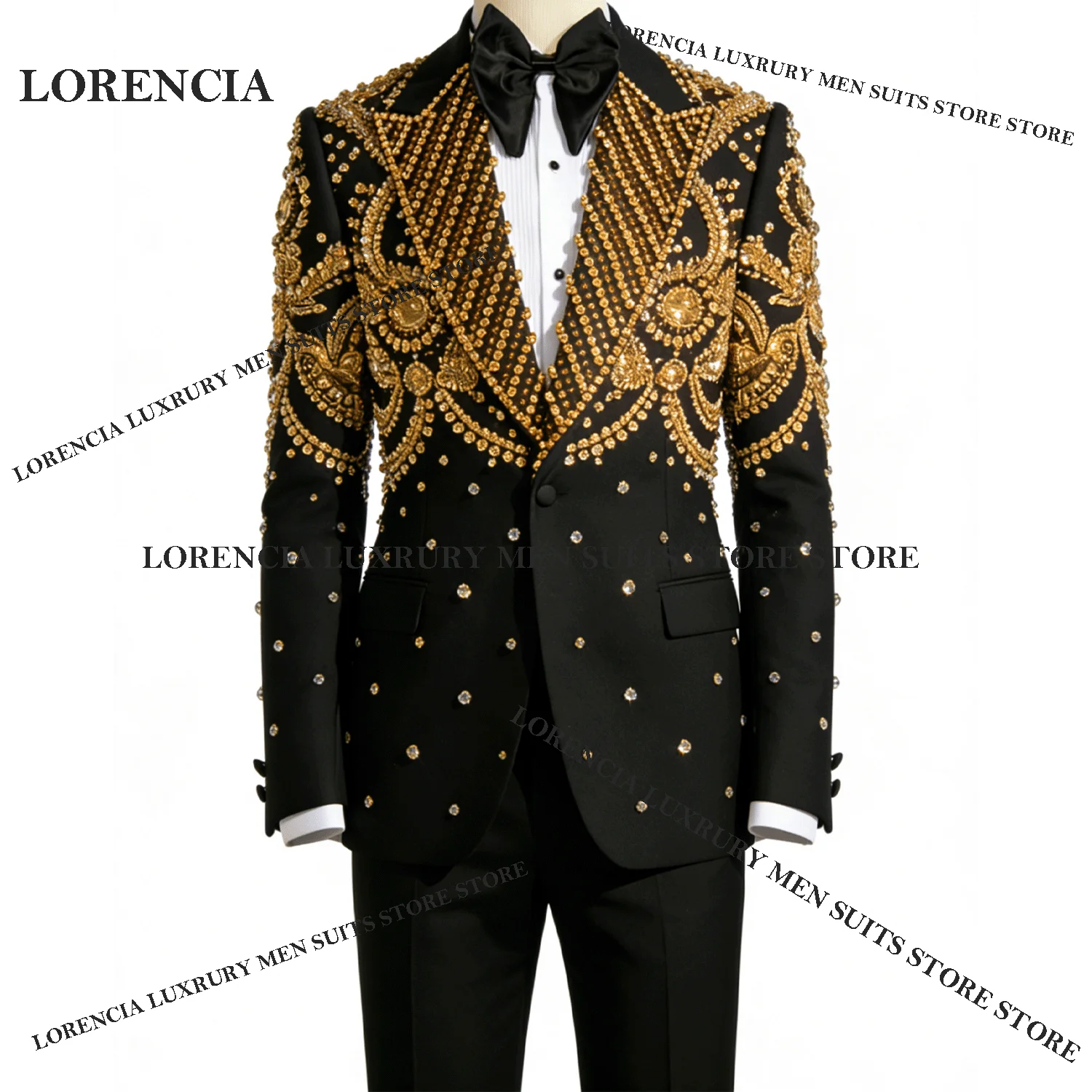 

Exquisite Men Diamond Design Suits Fashion Wedding Tuxedos Elegant Customized Slim Ropa hombre 3 Pieces Sets Groom Male Blazers