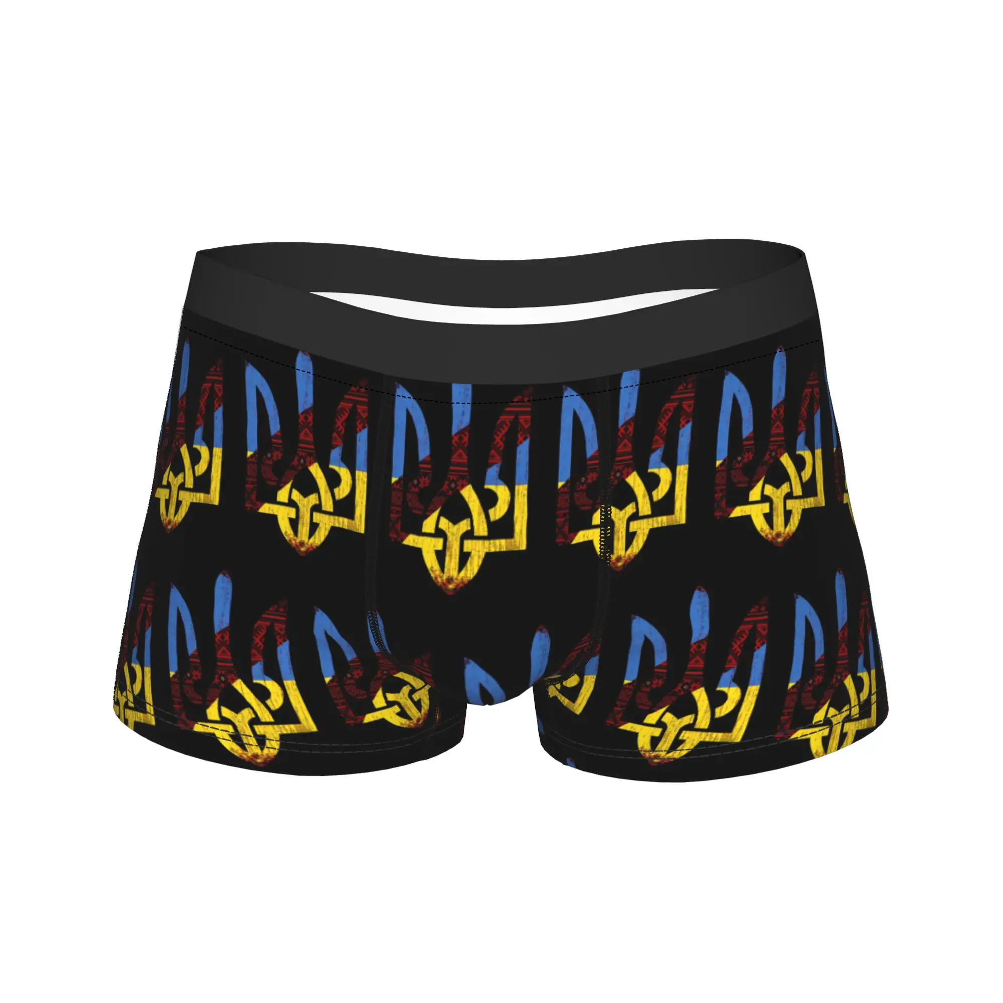Trident Flag Ukrainian National Embroidery Vyshyvanka Underwear  Boxershorts High Quality Males Underpants Shorts Briefs Gift
