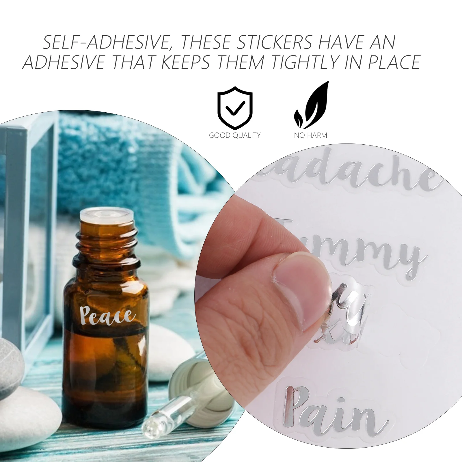 

6 Sheets Waterproof Essential Oil Bottle Labels Stickers Adhesive Diy Jar Tags For Perfume Storage Container Labeling