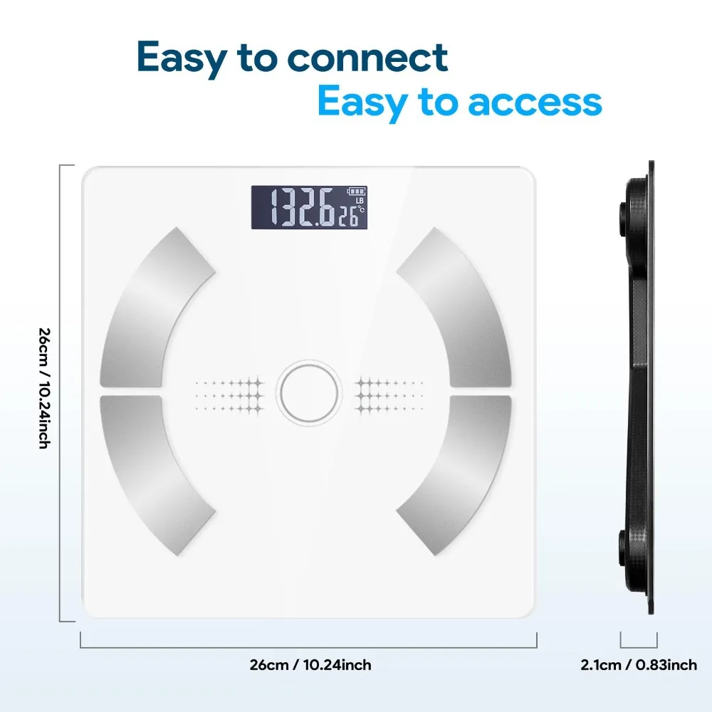 مقياس الدهون في الجسم الذكي، مقياس تكوين الجسم، التعرف التلقائي، مقياس الوزن الإلكتروني، كتلة العضلات BMI BMR مع تطبيق الهاتف الذكي #6