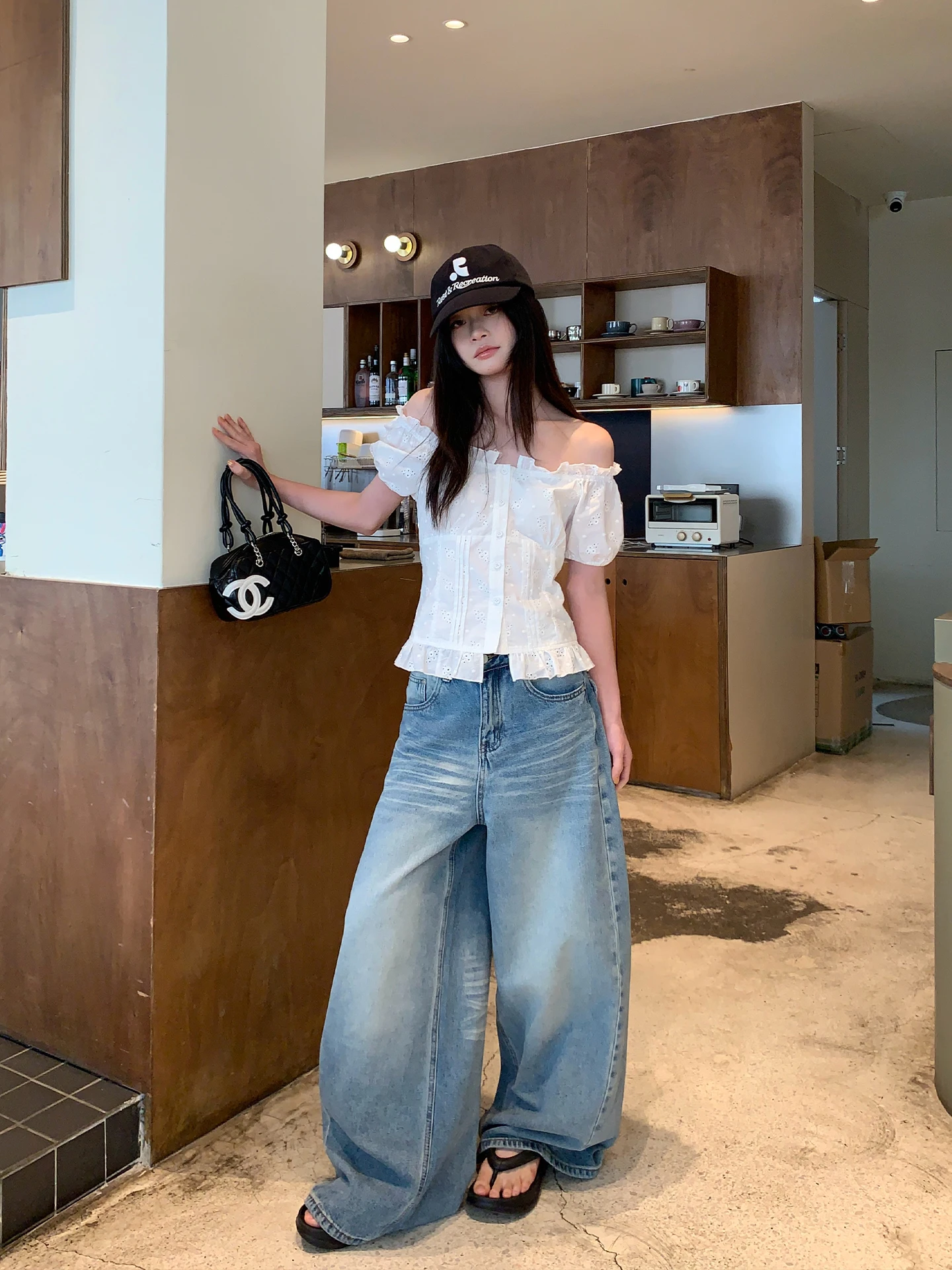 Loose Straight Leg Blue Jeans Women's Summer New Versatile Drapey Wide Leg Pants Casual Long Trousers Comfortable High Waist