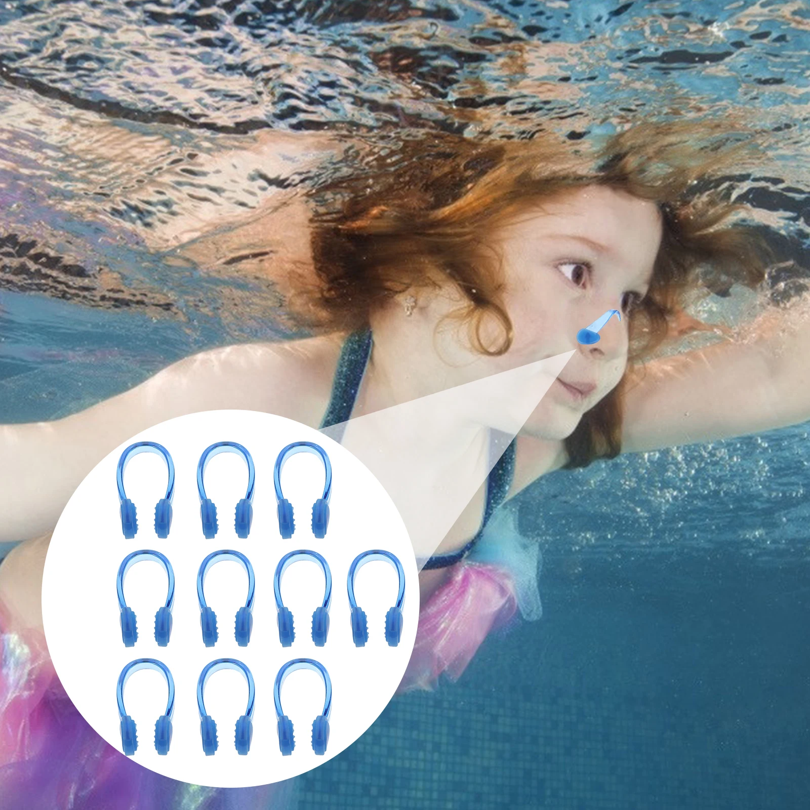 

10Pcs Silicone Nose Clips Swimming Nose Protector Reusable Pool Accessories for Beginners