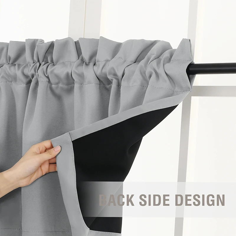 100% Blackout Kitchen Short Curtain W106cm x H30cm 2PCS, W132cm x H61cm 2PCS