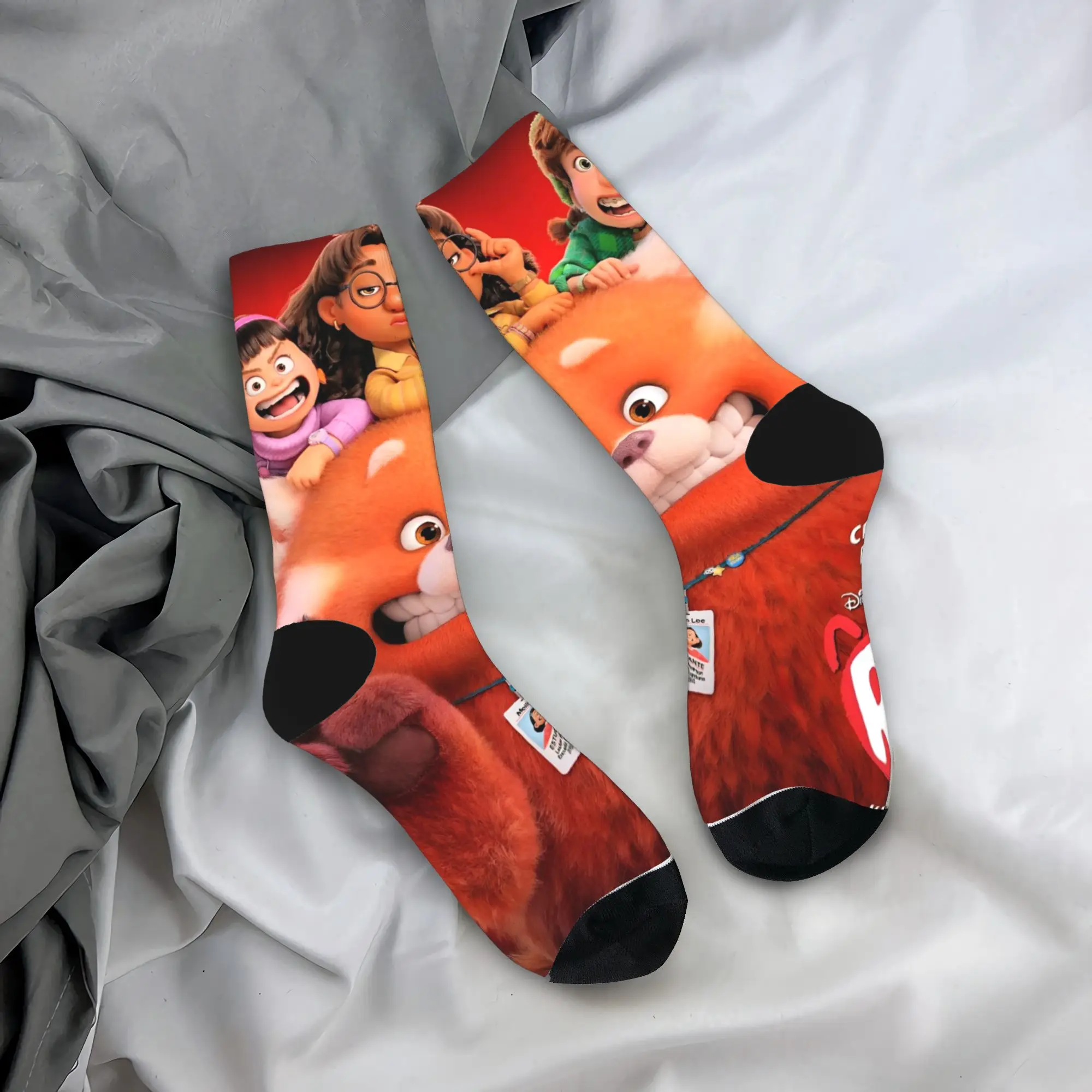 

Носки с красным милым медведем, готические чулки, мужские удобные спортивные носки для бега, осенние носки с рисунком, против пота