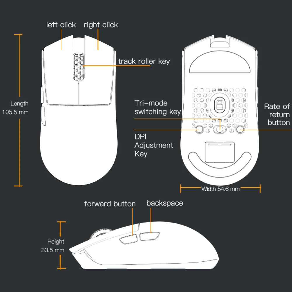 Imagem -06 - Darmoshark-e-sports Mouse Óptico 4k 8k sem Fio Bluetooth Pam3395 N52840 26000 Dpi para Computador Laptop pc