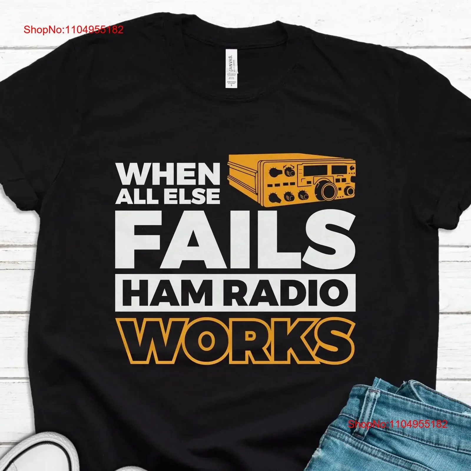 

Ham Radio s Operator T Shirt Amateur Funny T1174 vintage Washed fashion Versatile Casual Slightly designer clothes homme