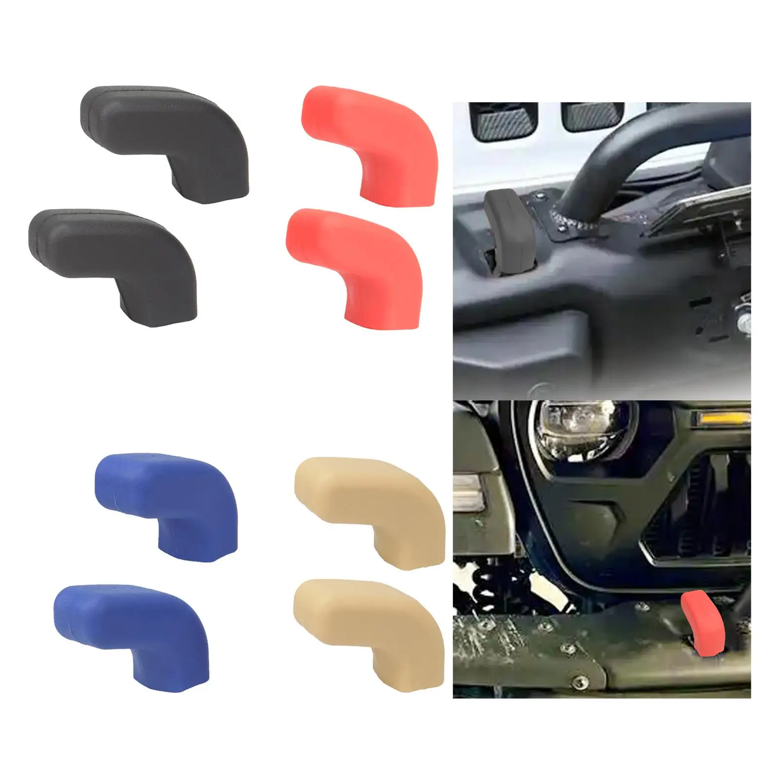 

2Pcs Front Tow Hooks Covers Accessory Replacement Premium Rubber Professional Easy to Install Hitch Covers for Wrangler