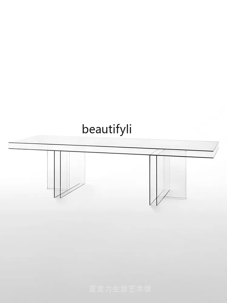 Imported Acrylic Modern Simple Transparent Dining Table Designer Office Table Minimalist Conference Table furniture