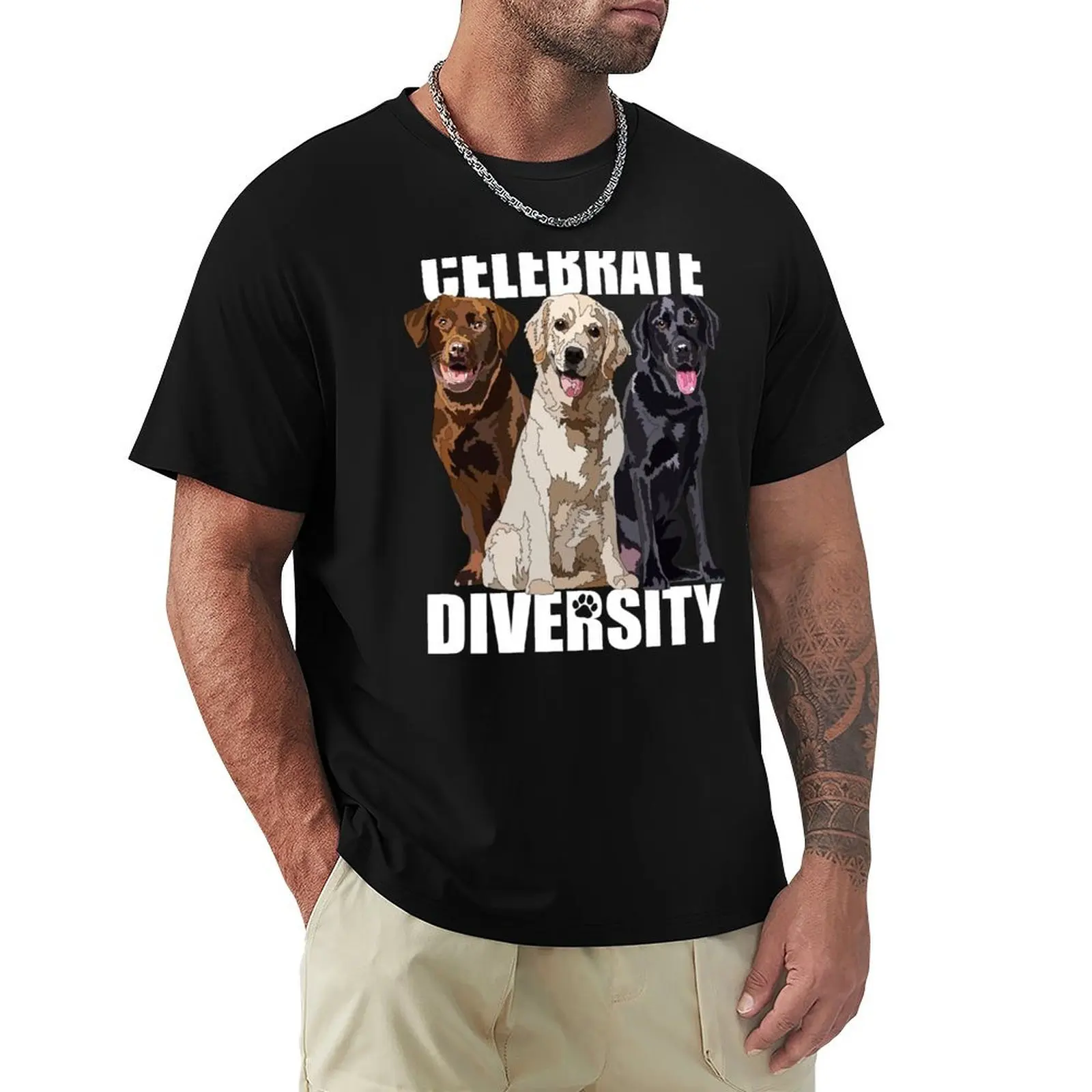 Celebrate Diversity Labrador Dog Lover T-Shirt t shirt for man 100 percent cotton T-Shirt