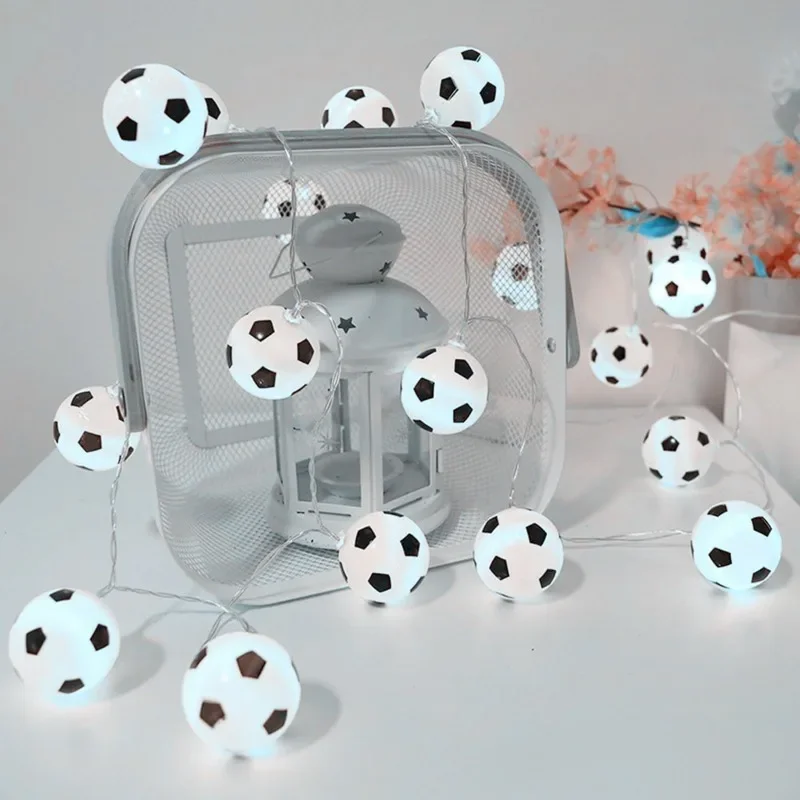 1.5m 10LED Soccer Ball Fairy String Light Bedroom Hanging Lights Garden Sports Football Theme Birthday Party Favors Decoration