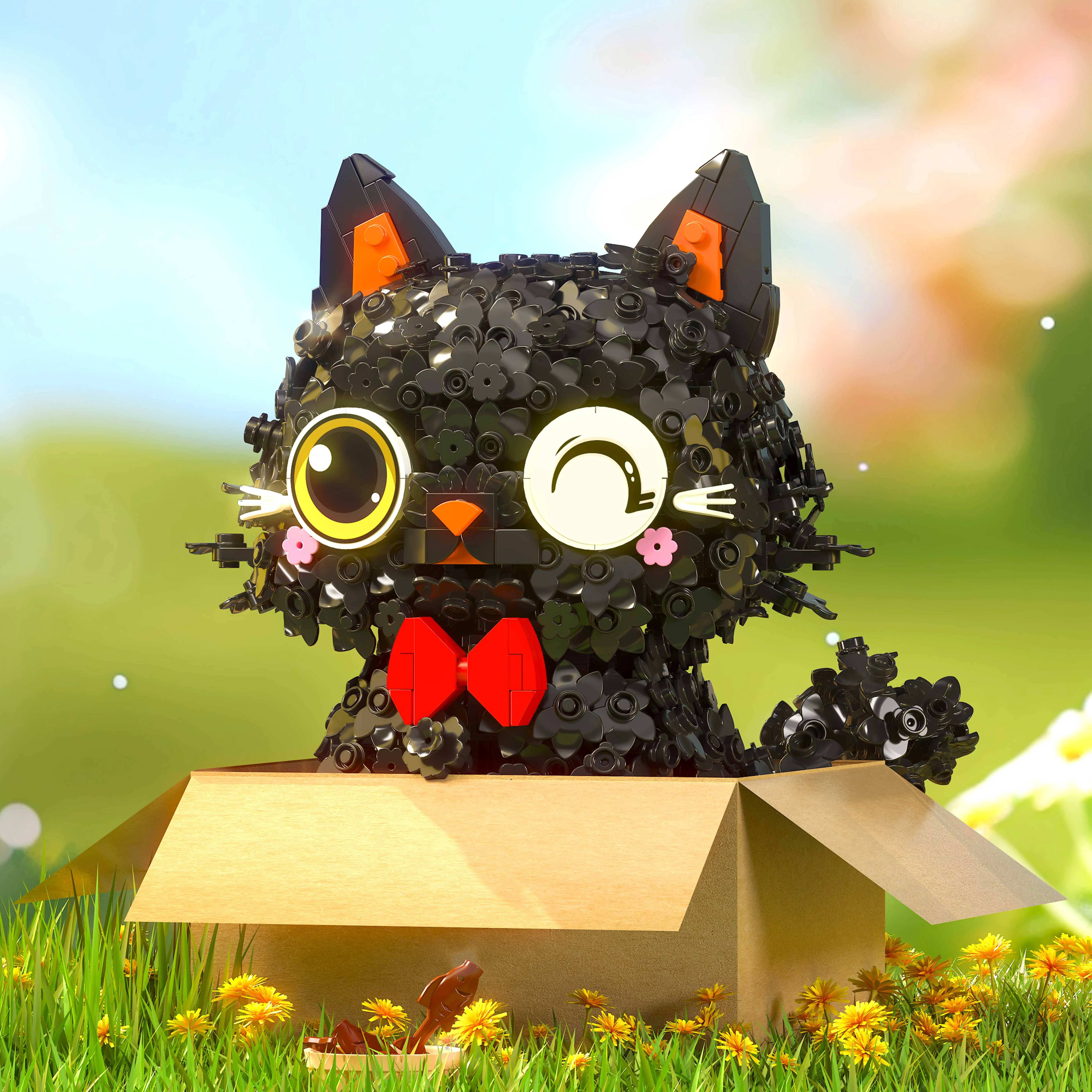 Cartoon Kitten  Blocks - Multiple Expressions for Endless Fun, Exquisite Desktop Ornament, Perfect Educational Gift for Children