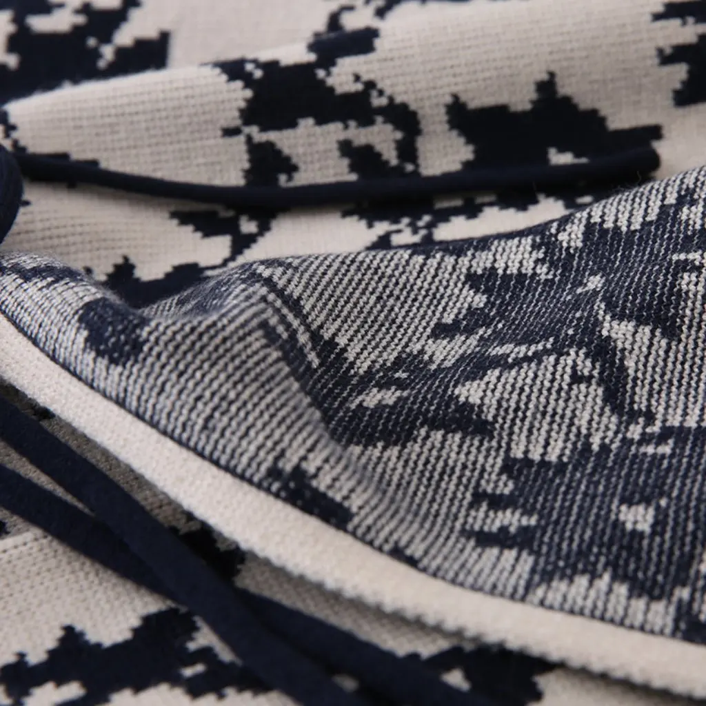 봄 신상 여성 일본 예술적 빈티지 자카드 가디건 브이넥 니트 스웨터 재킷 루즈 레이지 스타일