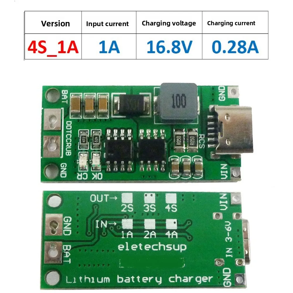 Multi-Zellen 2S 3S 4S Typ-C auf 8,4V 12,6V 16,8V Step-Up-Boost-LiPo-Polymer-Li-Ion-Ladegerät für 7,4V 11,1V 14,8V 18650 Lithium-Akkus – Detail 7