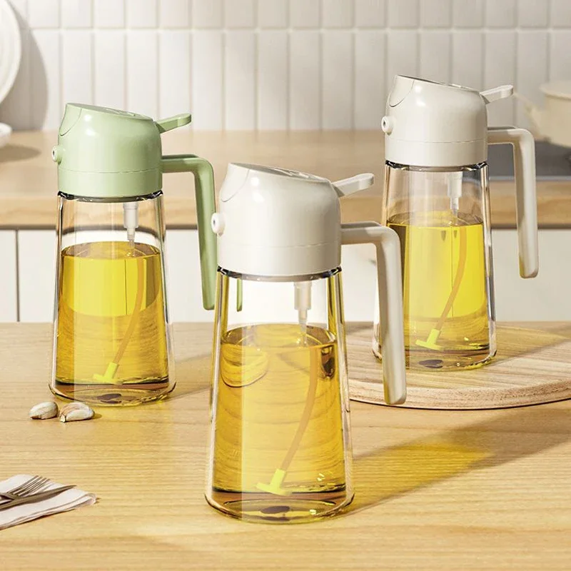 2 in 1 Oil Spray Bottle Multifunction Glass Oil Bottle  Cooking BBQ Oil Dispensers Olive Oil Sprayer Mister Kitchen Gadgets