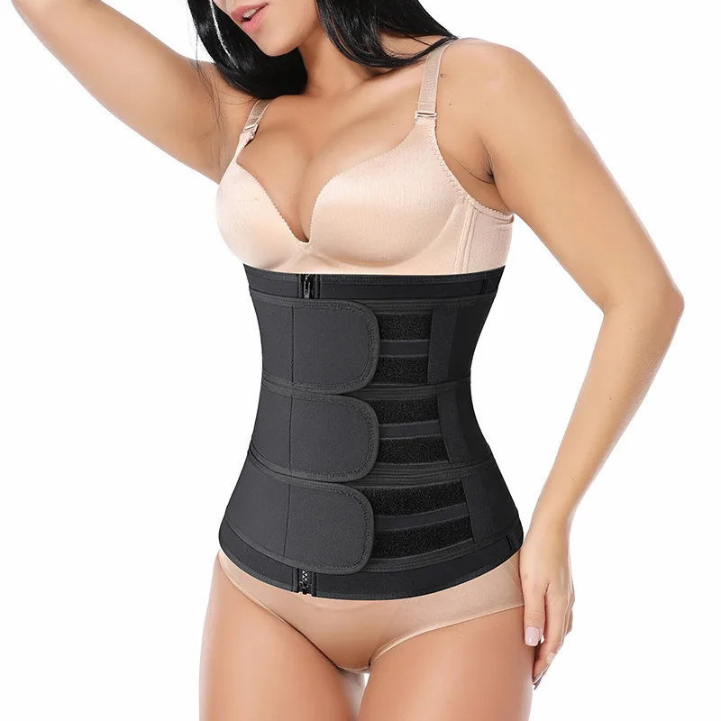 Women Waist Trimmer Tripple Belts Waist Trainer Shaperwear Tummy Control Slimming Fat Burning For Postpartum Sheath Belt