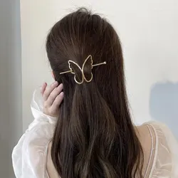 2pcs Metal Exquisite Hairpin Europe And The United States Simple Butterfly Hairpin Hairpin Disc Hair Device