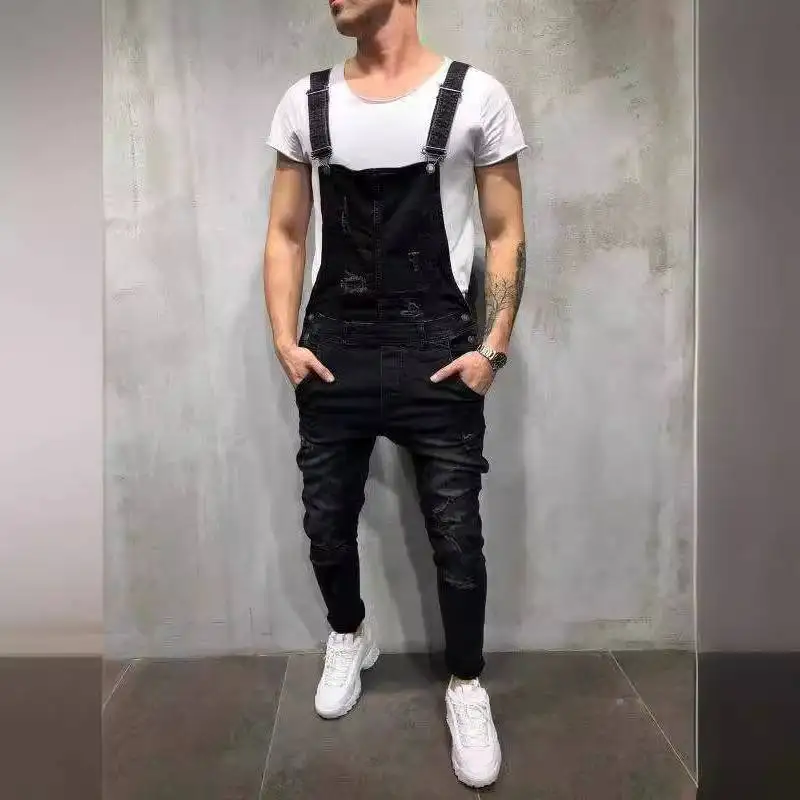 

Men's Denim Jeans with Hole Punched Design Casual Fashionable Long Pants Straight Leg Workwear Direct Sale Comfortable Fit