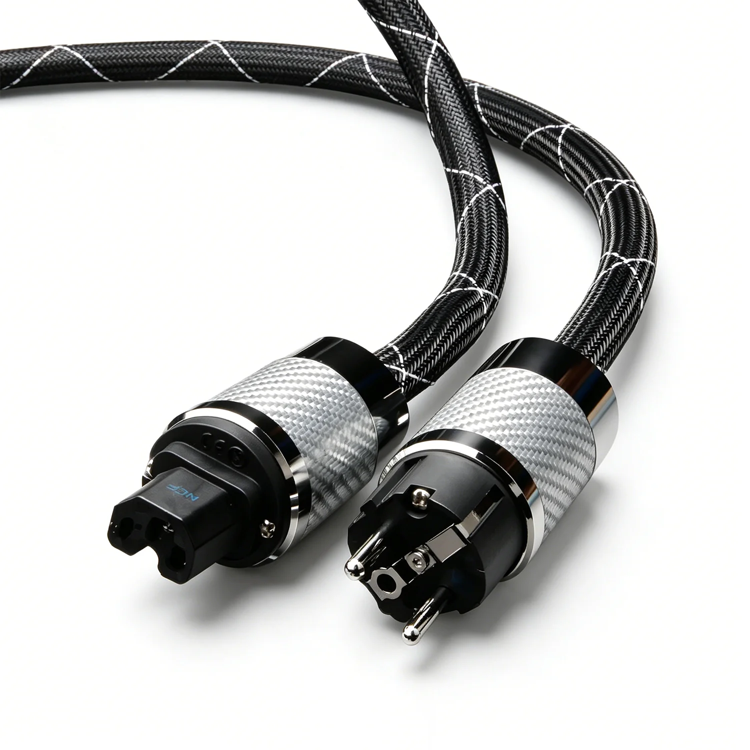 HiFi Power Cable EU US Schuko Fever Audio Cable OCC Rhodium Carbon Fiber EU/US C15 Plug