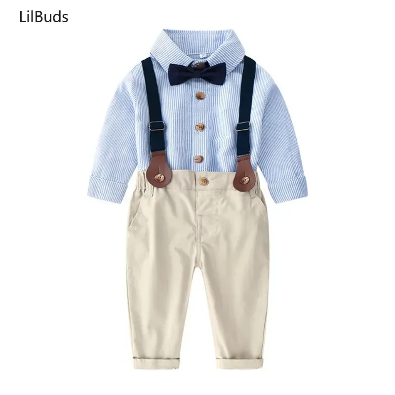 

2024 Boys' Autumn Long Sleeve Shirt and Pants Sets Children's Clothing Boys Kids Clothes Boy Striped Shirt Cotton Casual Pants