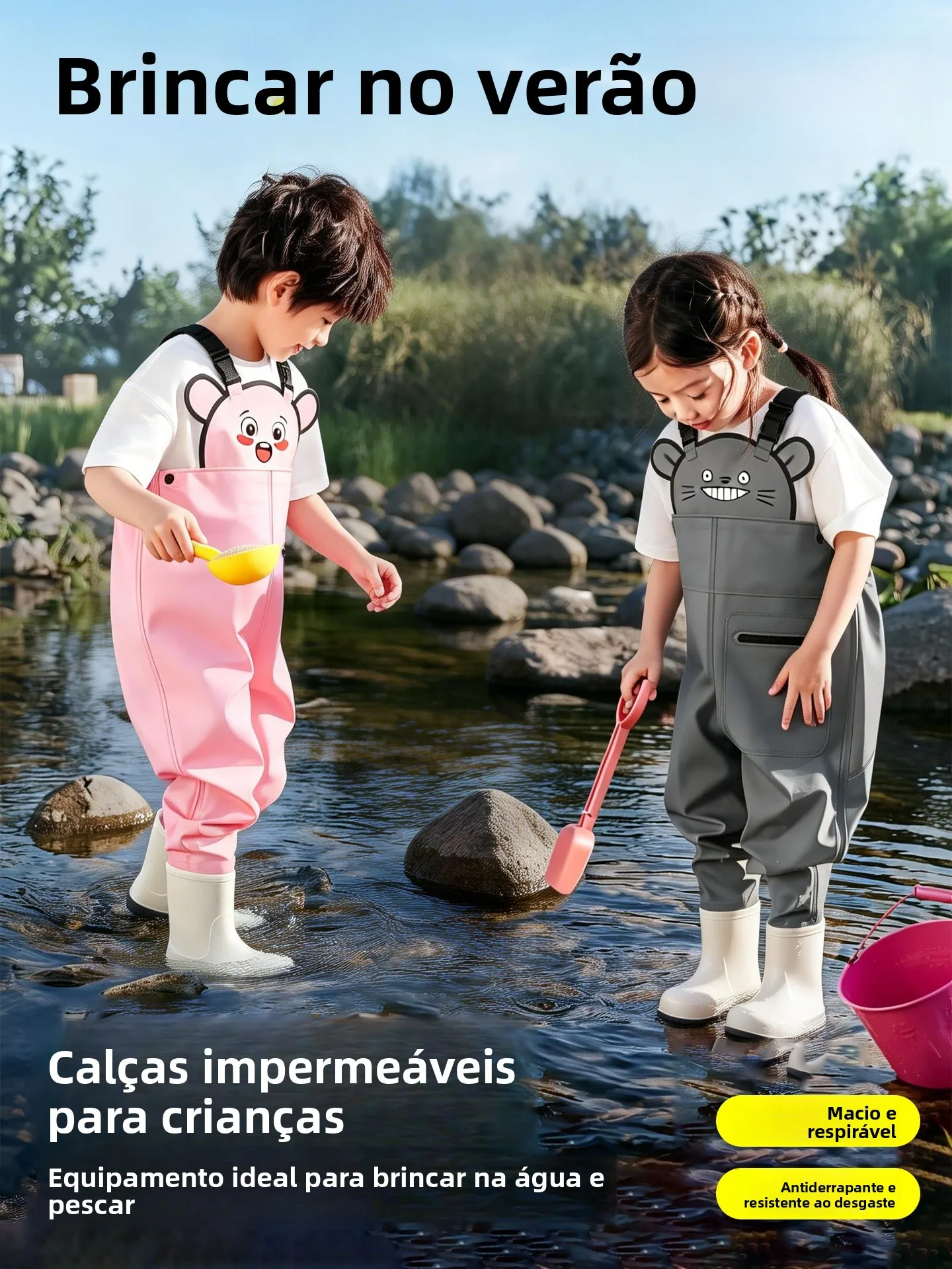 children's-waterproof-wading-suit-ultra-light-anti-slip-full-body-rain-boots-overall-fiing-gear-for-boys-and-girls