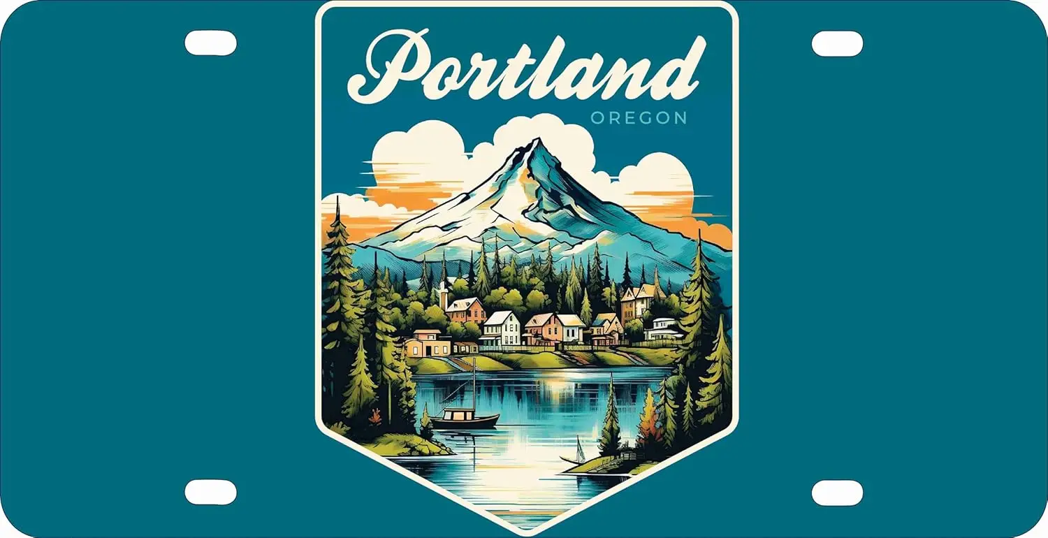 Portland Oregon Design B Souvenir Metal License Plate