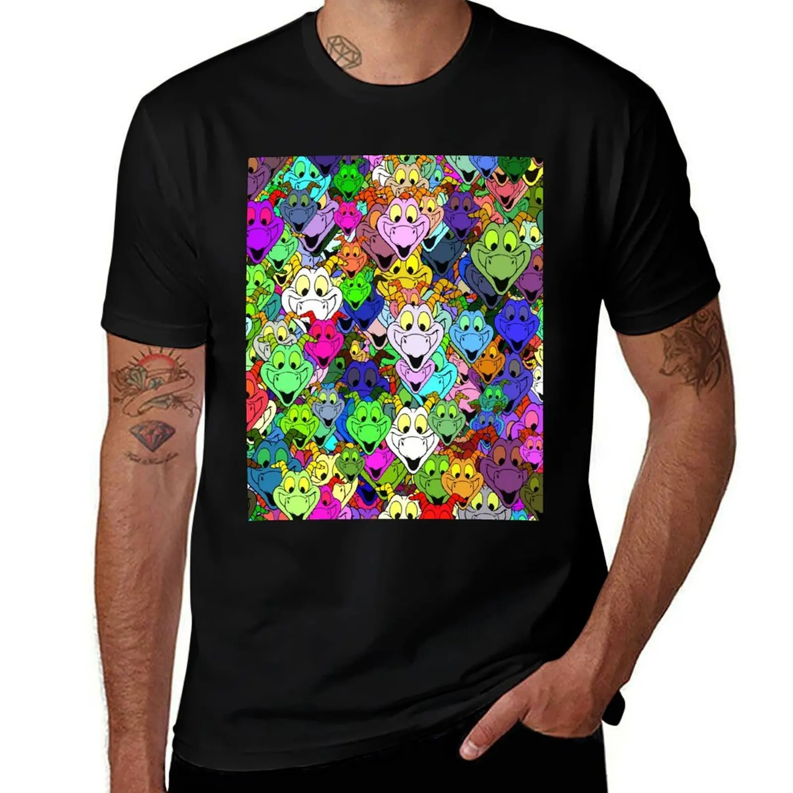 Imagination Colorful Pattern T-Shirt Utility Work Short Sleeve Top T-Shirt