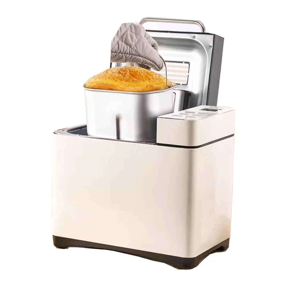 

Popular Multifunctional Automatic LCD Non-stick Bread Pan Bread Maker Machine For Home With Large Glass Viewing Window