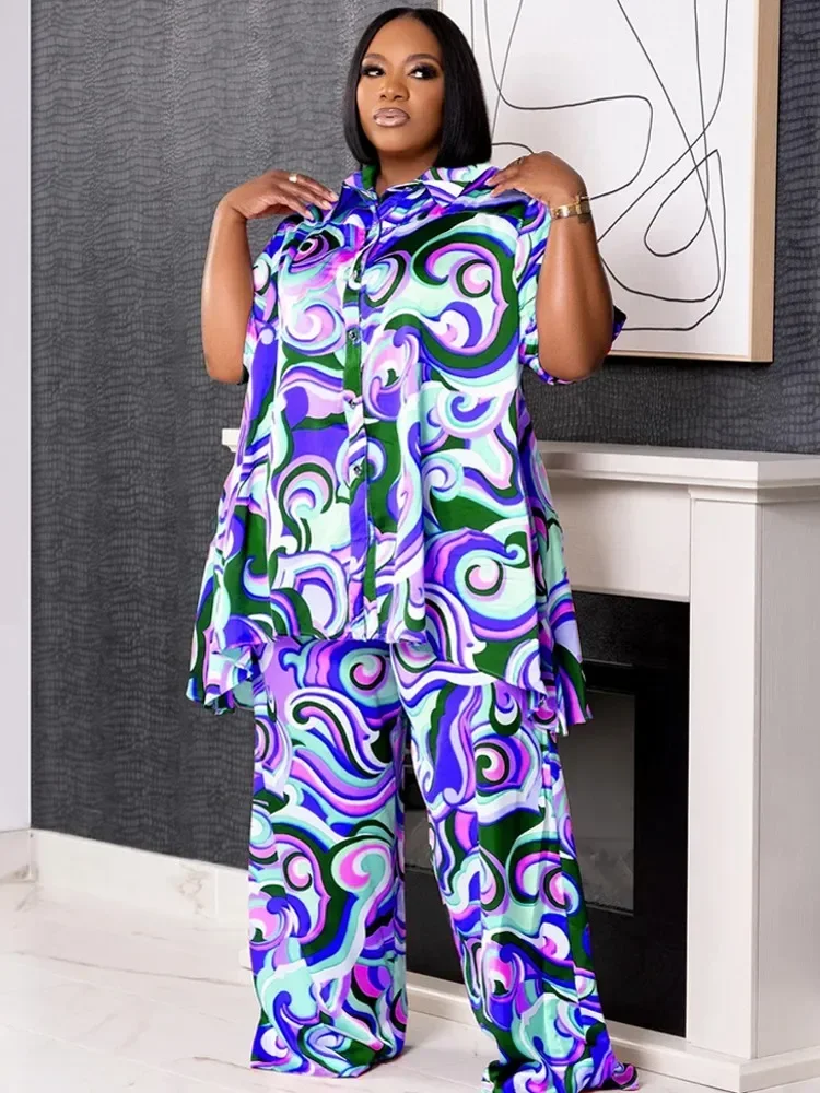 Комплект из 2-х предметов Африканская одежда Дашики в африканском стиле Новый Дашики Модный костюм Топ и брюки Костюмы Брюки Ropa Dama Вечеринка для женщин