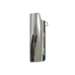 A Series For French Bic Large Size J6 Fine Metal Case  Silver Meteorite Crater Lighter Cover