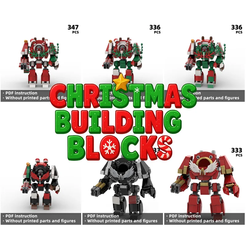 

Must-have collectible building blocks for Christmas! Christmas sci-fi mecha feast bricks, lighting up the festival