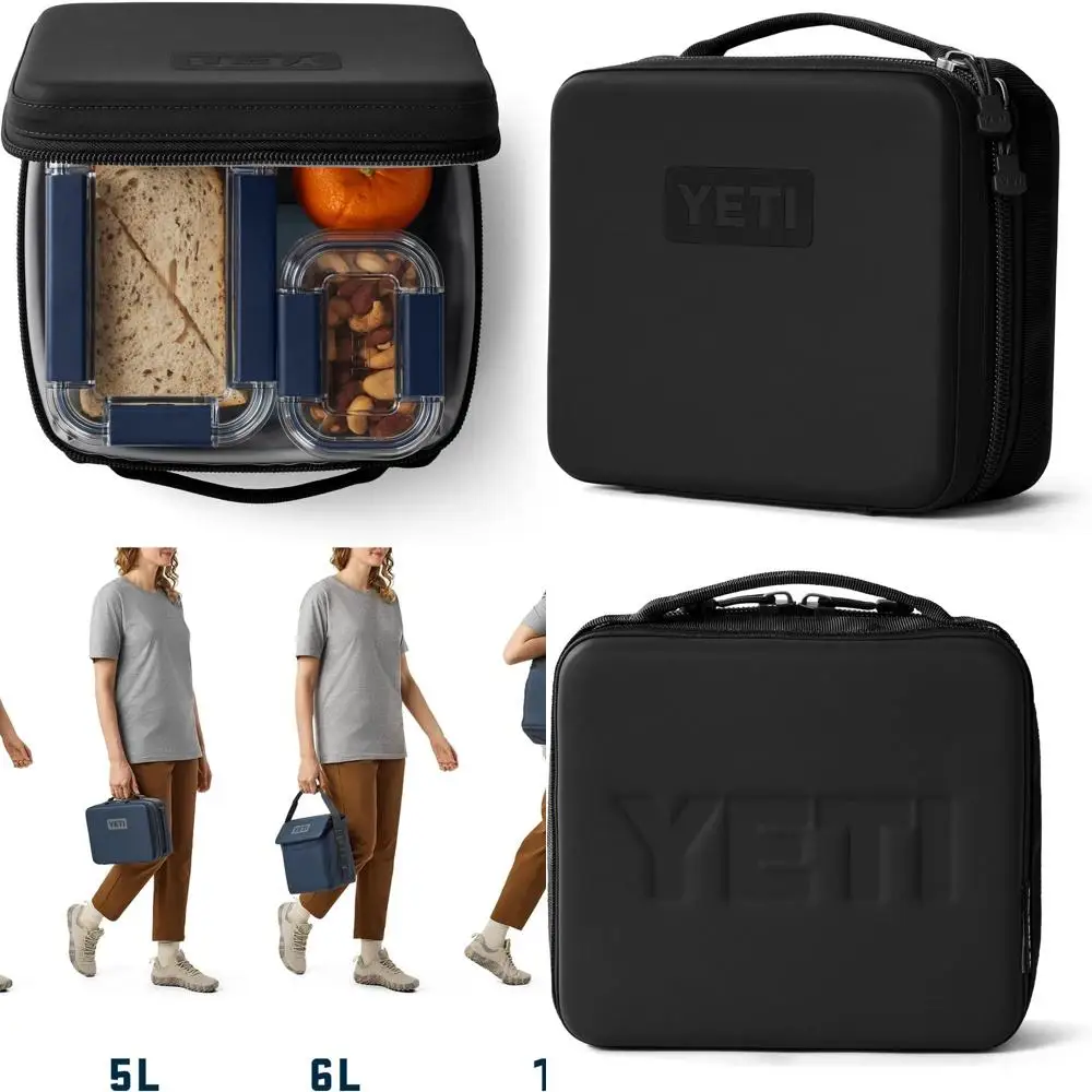 

Insulated Soft Cooler Lunch Box, Black, Day Trip 3L Capacity