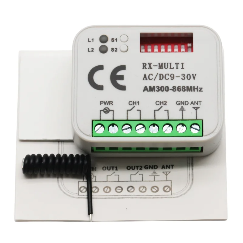 ガレージゲートレシーバー,rxマルチレシーバー,AC, DC, 9-30v,300-868mhz,433mhz