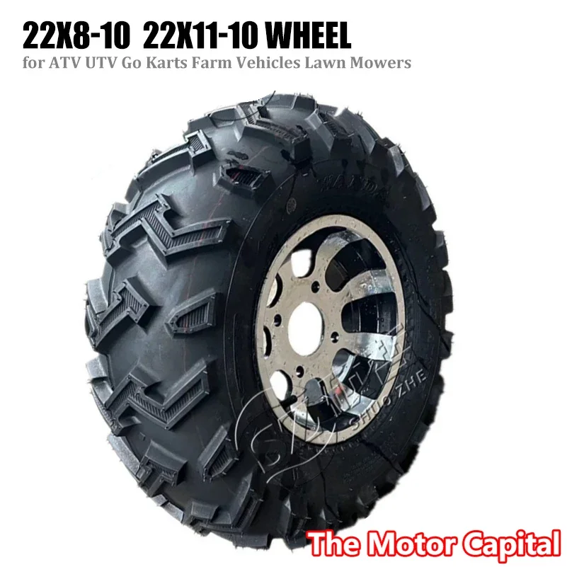 

For ATVs UTVs Go Karts Farm Vehicles Lawn Mowers 22X8-10 22x11‑10 Tires Rubber Replacement Tyres Wheel with Hub