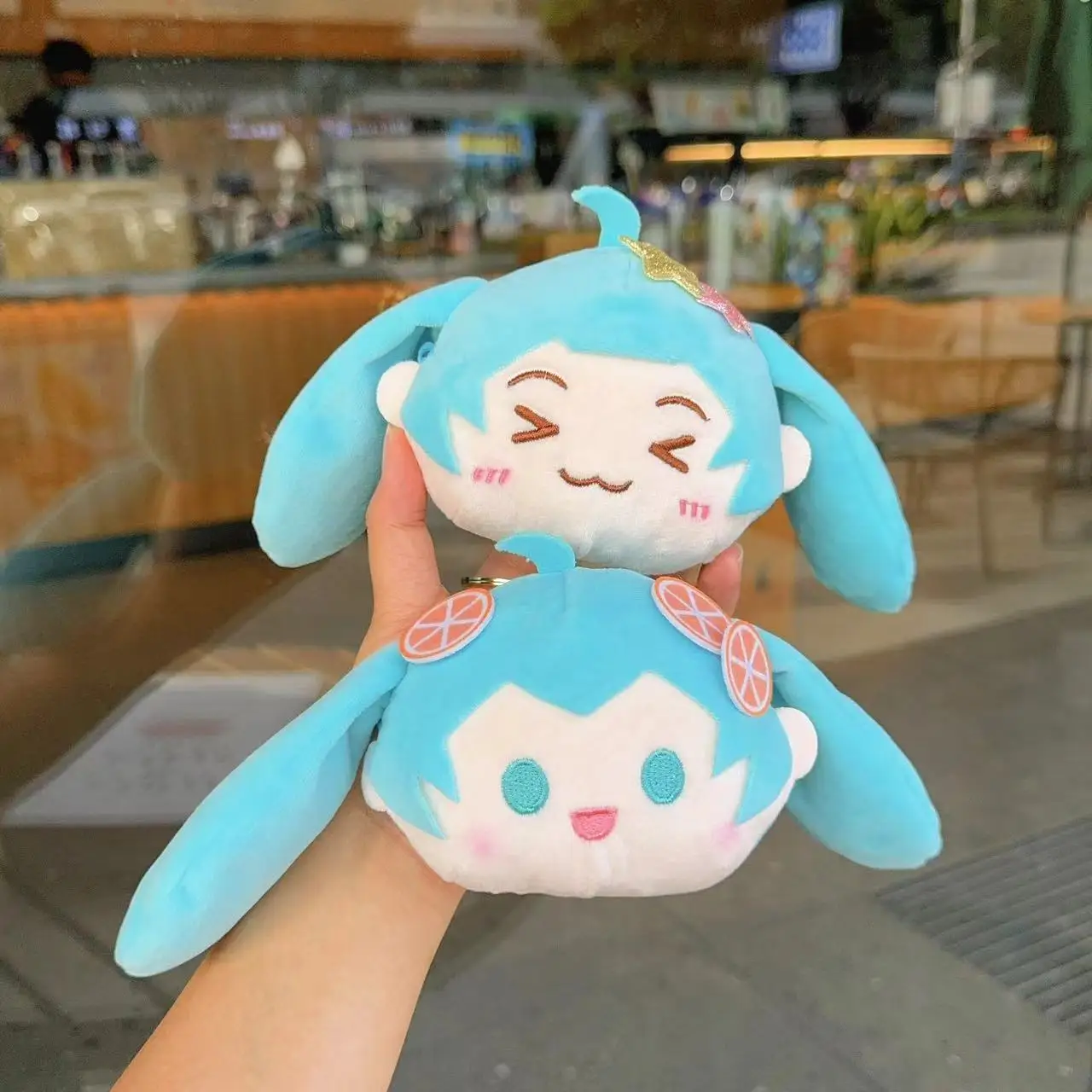 Figuras de Anime Hatsune Miku de dibujos animados, cartera cero, mochila colgante, muñeca linda, Auriculares Bluetooth, bolsa de almacenamiento, regalo de cumpleaños, Juguetes