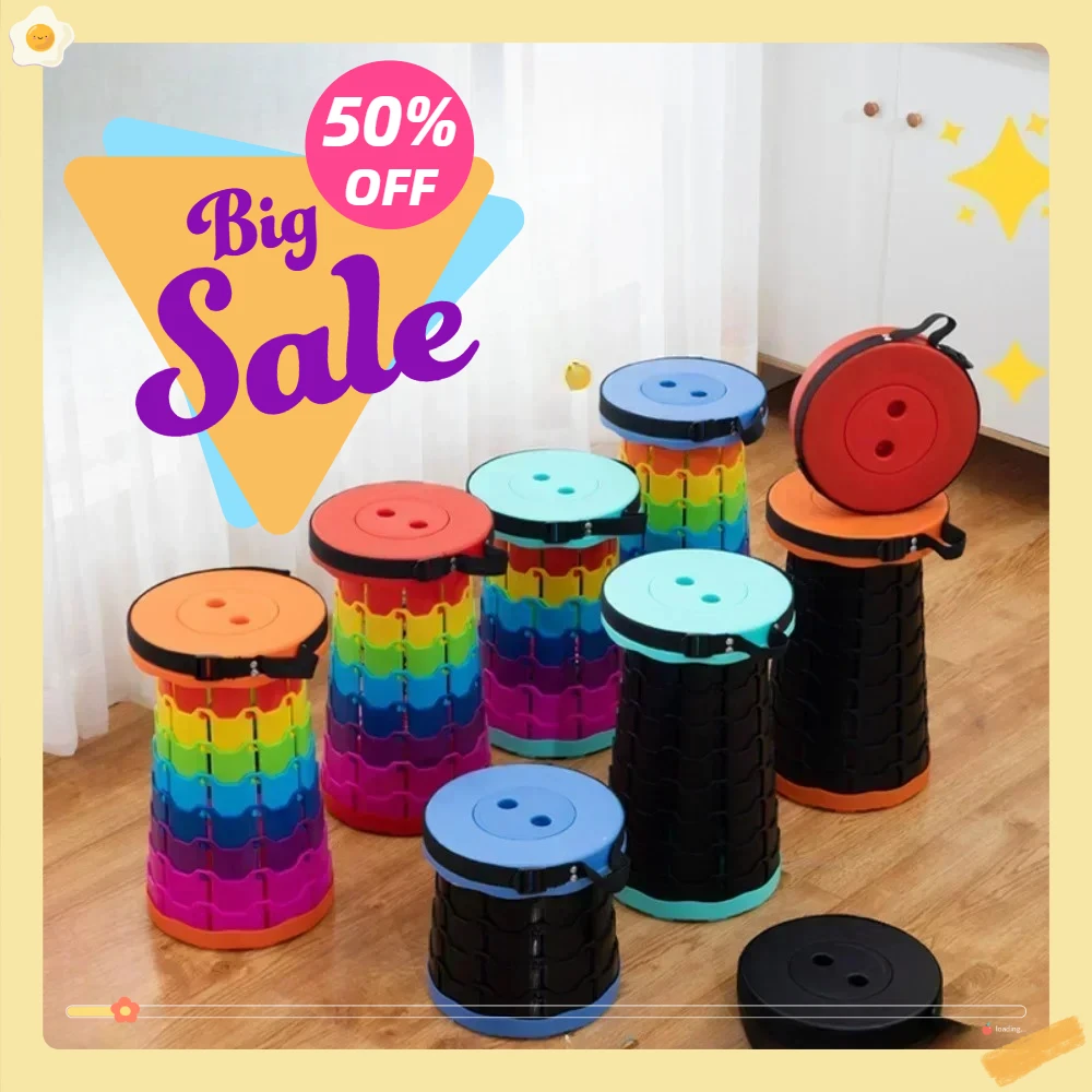 【HOT SALE】Upgraded Portable Foldable Folding Stool Retractable Folding Camping Stool Suitable  Adults Outdoor Fishing Gardening