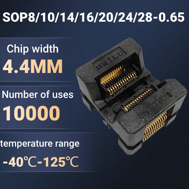 SOP28 to DIP SOIC8/10/14/16/20/24/28-0.65 Aging socket IC width 4.4mm Programming adapter conversion burner