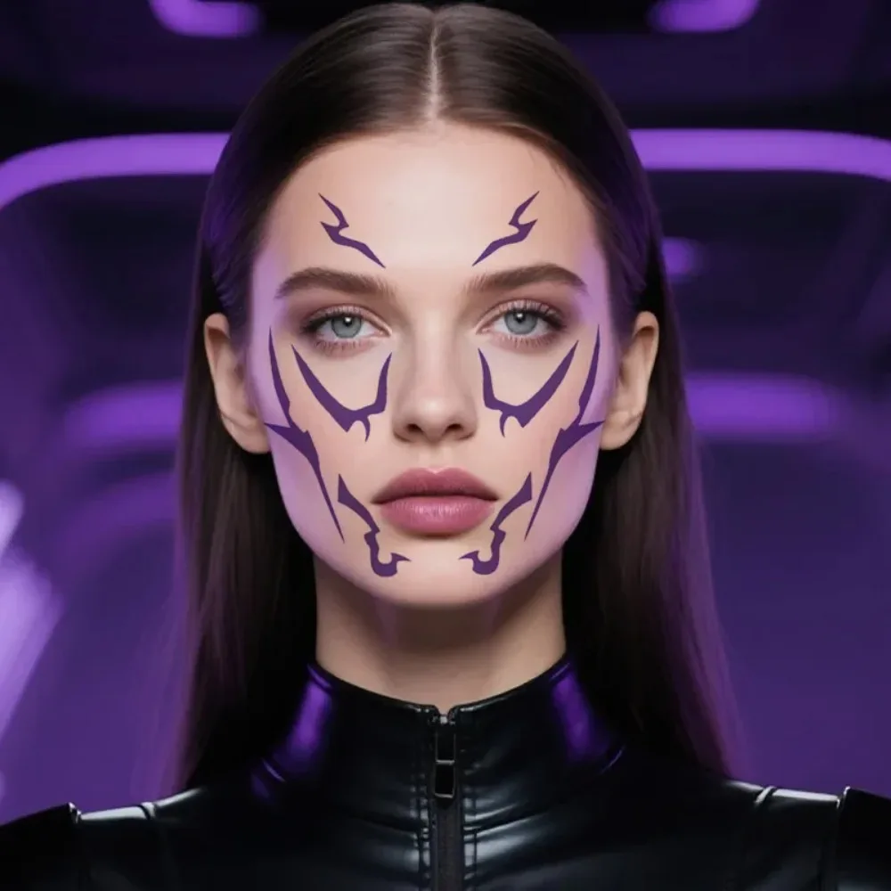 Nuovi adesivi per tatuaggi laser K-pop Demon Hunters Rumi con sensazione tecnologica Anime per cosplay festa di Halloween