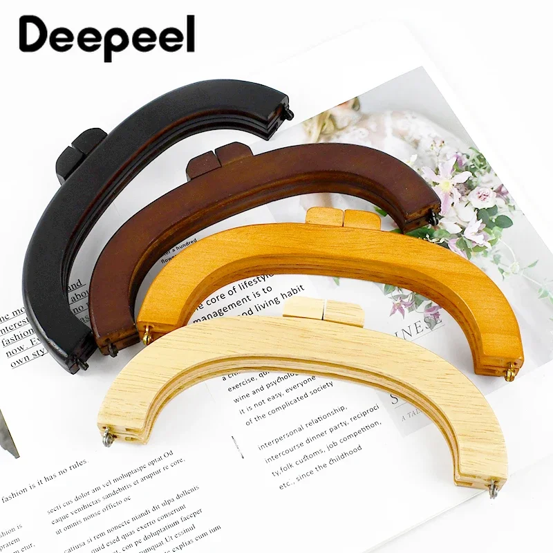 

1/2Pcs Deepeel 20/25cm Wooden Bag Handle Purse Frame Closure Kiss Clasp Handbag Wallet DIY Handmade Sewing Brackets Accessories