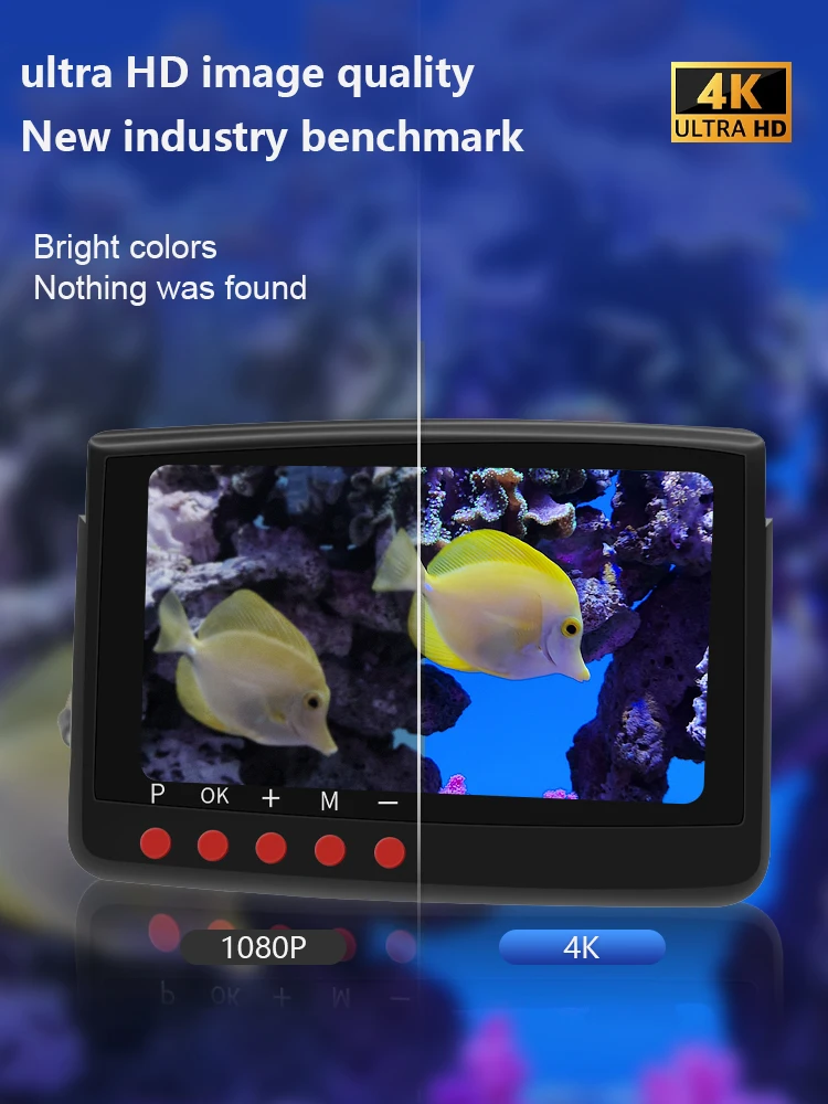 Fishing Tackle 4K OLED 5 Inch 20M 1000TVL Underwater Fishing Camera for IceSea River Underwater Video Camera