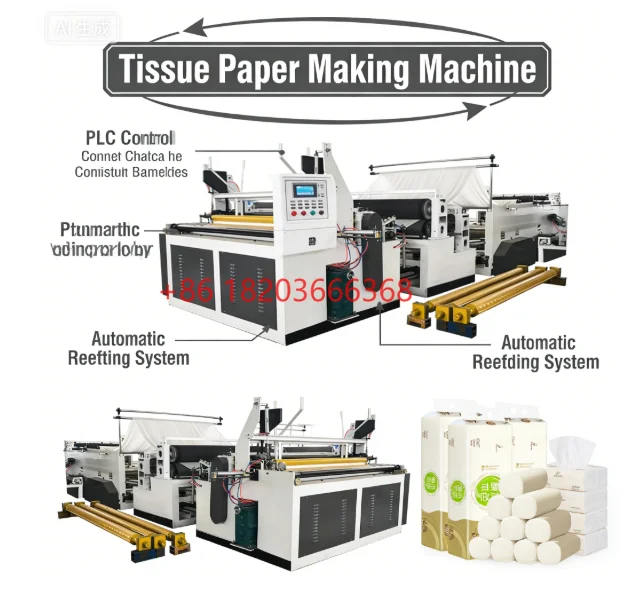 YG Customized Fully Automatic Embossing Small Toilet Tissue Paper Roll Rewinding Making Machine Production Line
